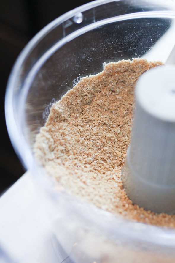 edible sand in a food processor