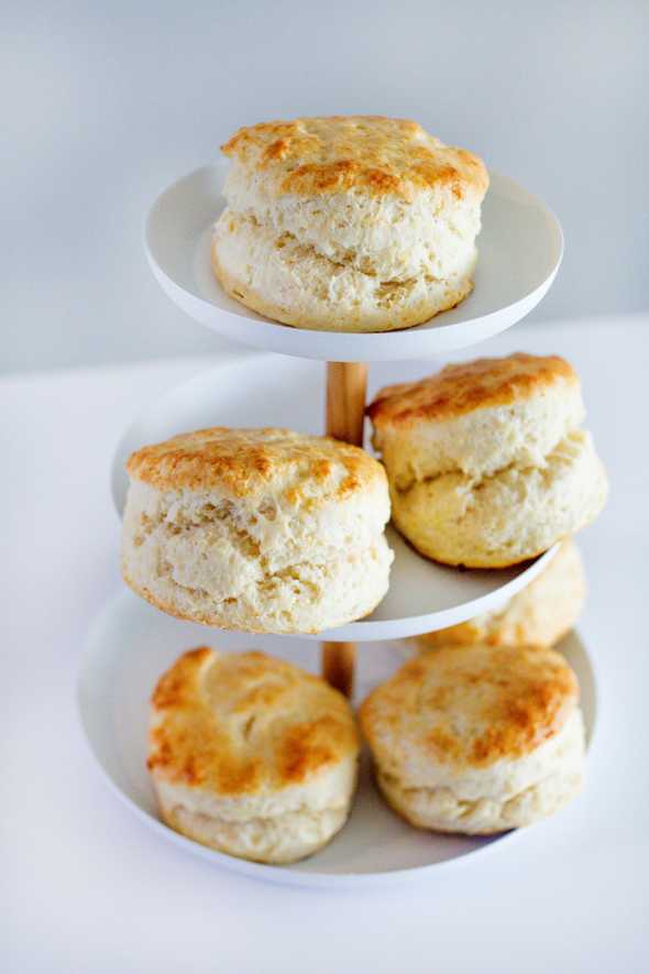tower of buttermilk biscuits