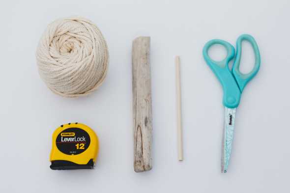 materials for a macrame wall hanging