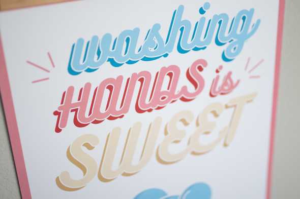 close up of washing hands is sweet text