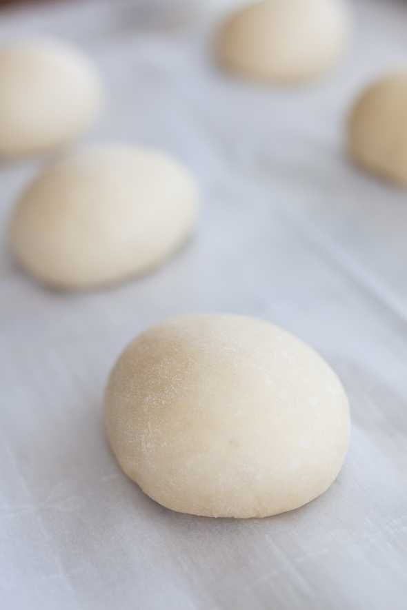 round balls of dough on a cookie sheet